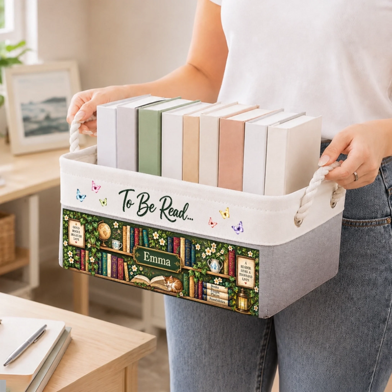 Personalized Storage Basket - Christmas Gift For Book Lovers