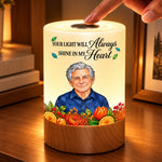 Custom Memorial Portrait Keepsake Gifts - Personalized Photo Dimmable Touch Night Light - Your Light Will Shine Forever