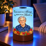 Custom Memorial Portrait Keepsake Gifts - Personalized Photo Dimmable Touch Night Light - Your Light Will Shine Forever