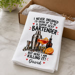 Custom Name Funny Bartender Gifts - Personalized Kitchen Towel