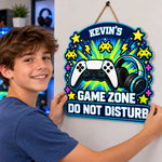 Custom Name Gaming Gifts for Gamers - Personalized Shaped Wood Sign