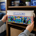 Custom Name Gamer Game Zone Decor - Personalized Storage Basket