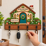 Custom Family Name and Address Home Gifts - Personalized Wooden Key Holder