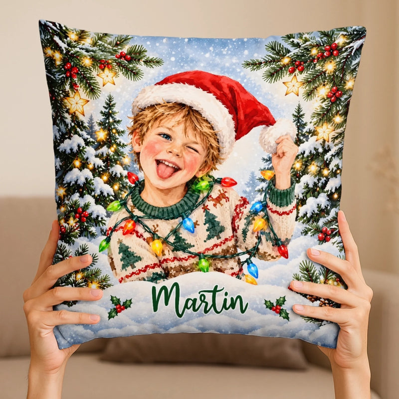 Custom Name Santa Christmas Gifts for Children - Personalized Pillow