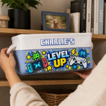 Custom Name Level Up Gaming Gifts - Personalized Storage Basket