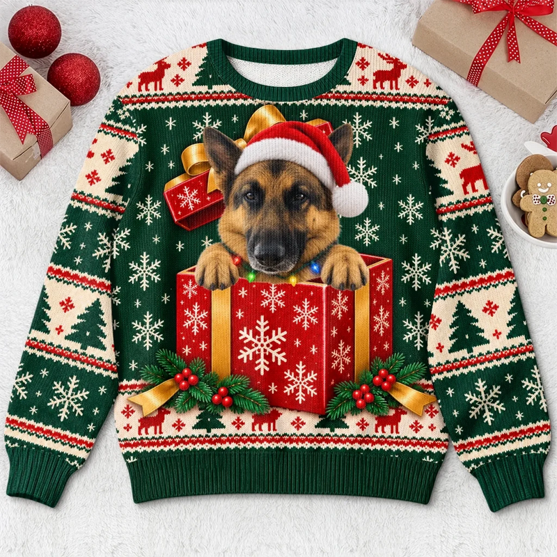 Custom German Shepherd Christmas Gifts for Dog Lovers - Personalized Ugly Christmas Sweater