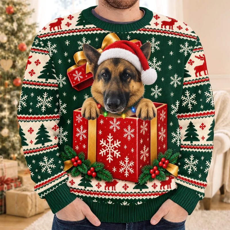 Custom German Shepherd Christmas Gifts for Dog Lovers - Personalized Ugly Christmas Sweater
