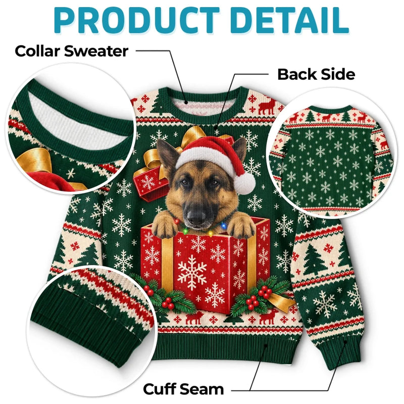 Custom German Shepherd Christmas Gifts for Dog Lovers - Personalized Ugly Christmas Sweater