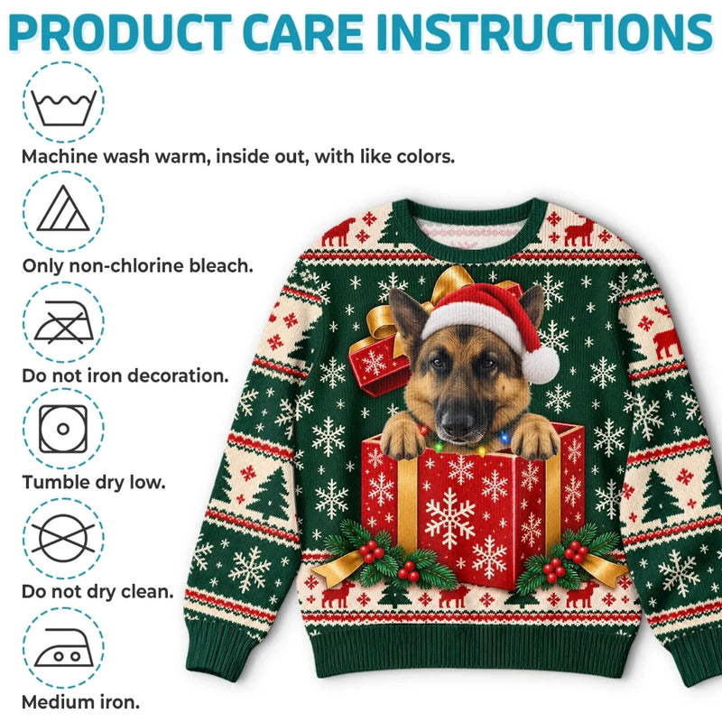 Custom German Shepherd Christmas Gifts for Dog Lovers - Personalized Ugly Christmas Sweater