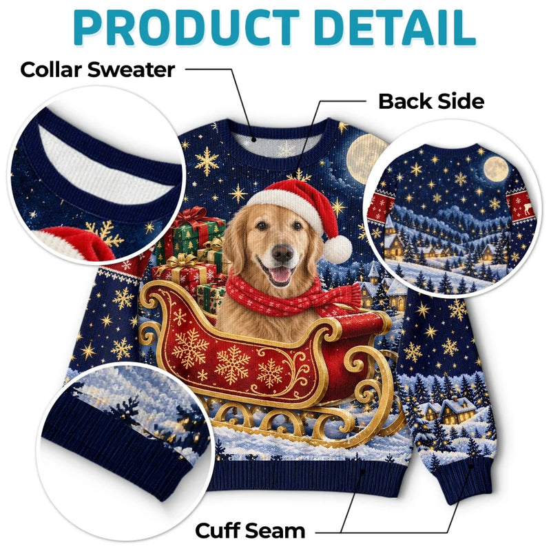 Custom Christmas Golden Retriever Couple Gifts - Personalized Matching Ugly Sweater