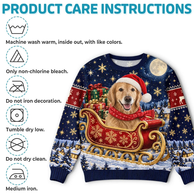Custom Christmas Golden Retriever Couple Gifts - Personalized Matching Ugly Sweater