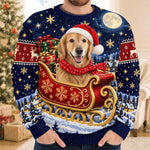Custom Christmas Golden Retriever Couple Gifts - Personalized Matching Ugly Sweater