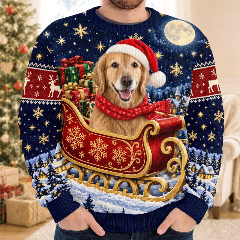 Custom Christmas Golden Retriever Couple Gifts - Personalized Matching Ugly Sweater