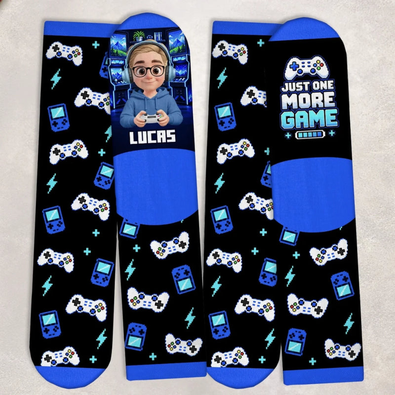 Custom Name Gamer Gifts for Kids - Personalized Crew Socks