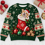 Custom Funny Christmas Dog Lover Couple Gifts - Personalized Ugly Sweater