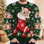Custom Funny Christmas Dog Lover Couple Gifts - Personalized Ugly Sweater