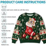 Custom Funny Christmas Dog Lover Couple Gifts - Personalized Ugly Sweater