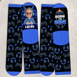 Custom Gamer Controller Name Gifts for Boys - Personalized Crew Socks