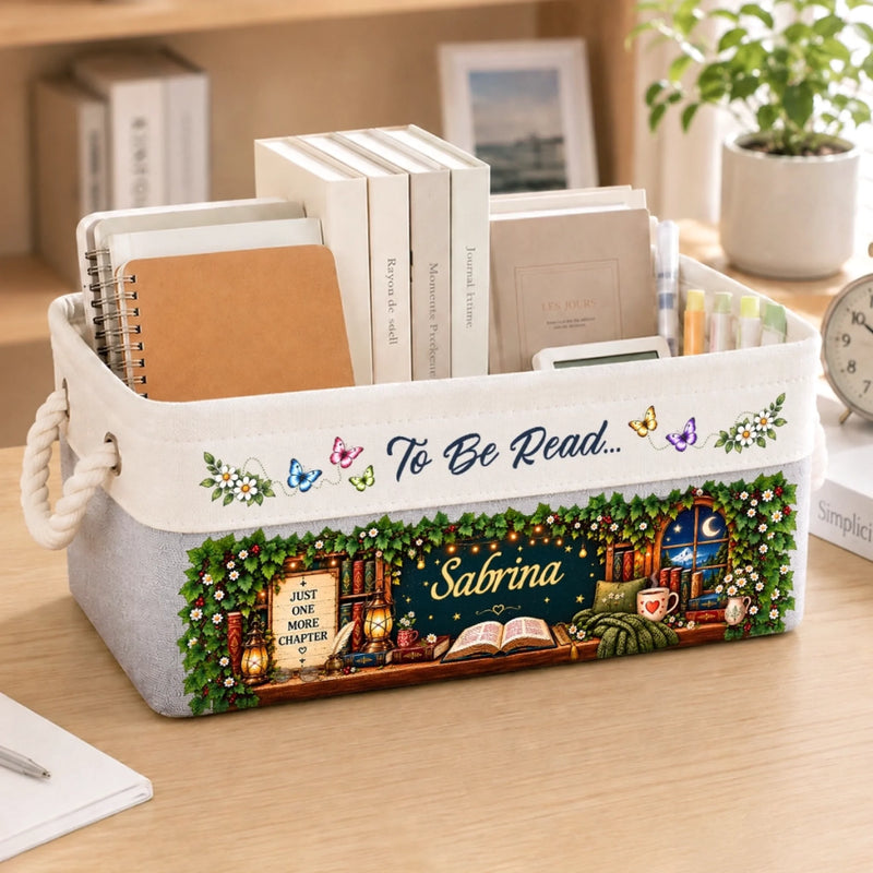 Custom Name Book Lover Gifts - Personalized Storage Basket
