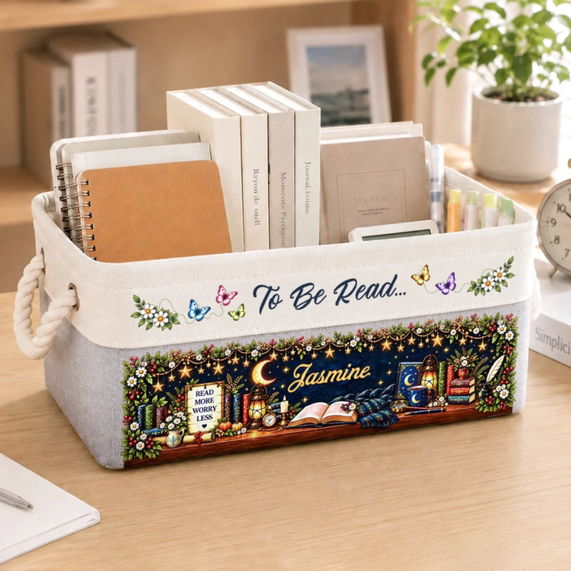 Custom Name Reading Lover Gifts - Personalized Storage Basket