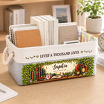 Custom Name Book Lover Reading Gifts - Personalized Storage Basket