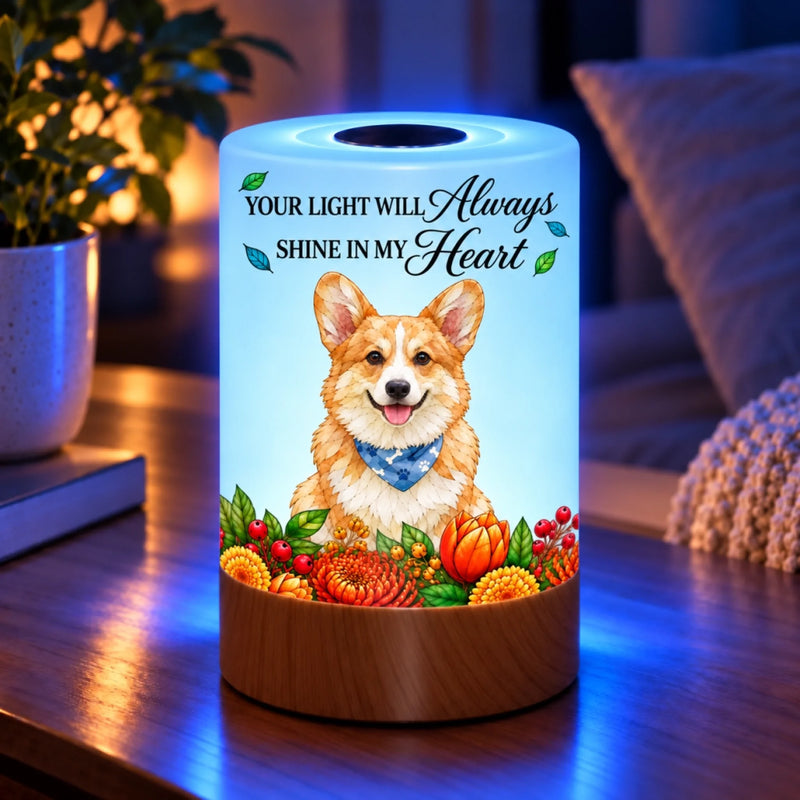 Custom Pet Memorial Keepsake Gifts - Personalized Photo Dimmable Touch Night Light - Forever in Our Hearts