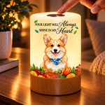 Custom Pet Memorial Keepsake Gifts - Personalized Photo Dimmable Touch Night Light - Forever in Our Hearts