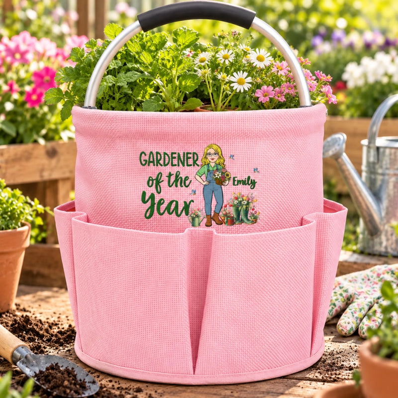 Custom Name Gardener of the Year Gifts - Personalized Gardening Tool Bag