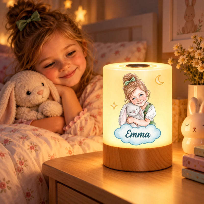 Custom Name Gifts for Kids - Personalized Photo Dimmable Touch Night Light - Sweet Dreams