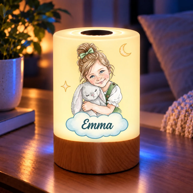 Custom Name Gifts for Kids - Personalized Photo Dimmable Touch Night Light - Sweet Dreams