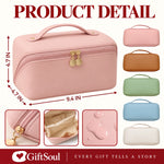 Custom Photo Name Floral Beauty Gifts for Women - Personalized PU Leather Travel Toiletry Bag
