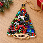 Custom Name Gamer Christmas Gifts - Personalized Acrylic Ornament - Level Up This Christmas