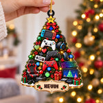 Custom Name Gamer Christmas Gifts - Personalized Acrylic Ornament - Level Up This Christmas