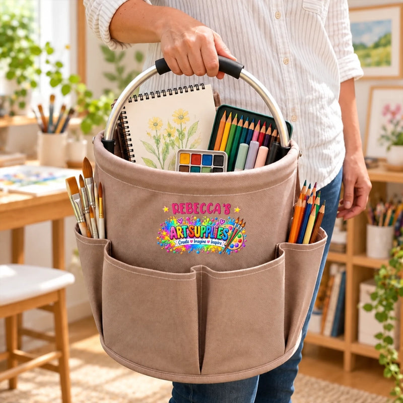 Custom Name Art Supplies Gifts for Artists - Personalized Tool Bag