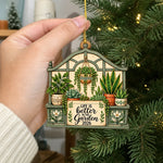 Custom Name Gardening Christmas Gifts for Plant Lovers - Personalized Christmas Wooden Ornament