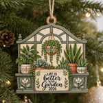 Custom Name Gardening Christmas Gifts for Plant Lovers - Personalized Christmas Wooden Ornament