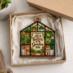 Custom Name Greenhouse Gardening Gifts for Plant Lovers - Personalized Christmas Wooden Ornament
