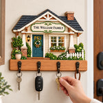 Custom Family Name Home Decor - Personalized Wooden Key Holder