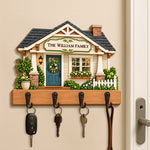 Custom Family Name Home Decor - Personalized Wooden Key Holder