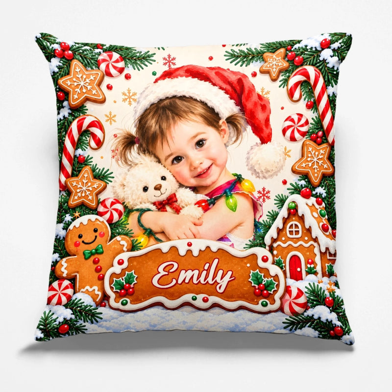 Custom Name Christmas Character Gifts for Kids - Personalized Photo Pillow