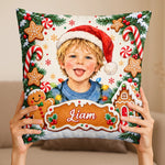Custom Name Christmas Character Gifts for Kids - Personalized Photo Pillow