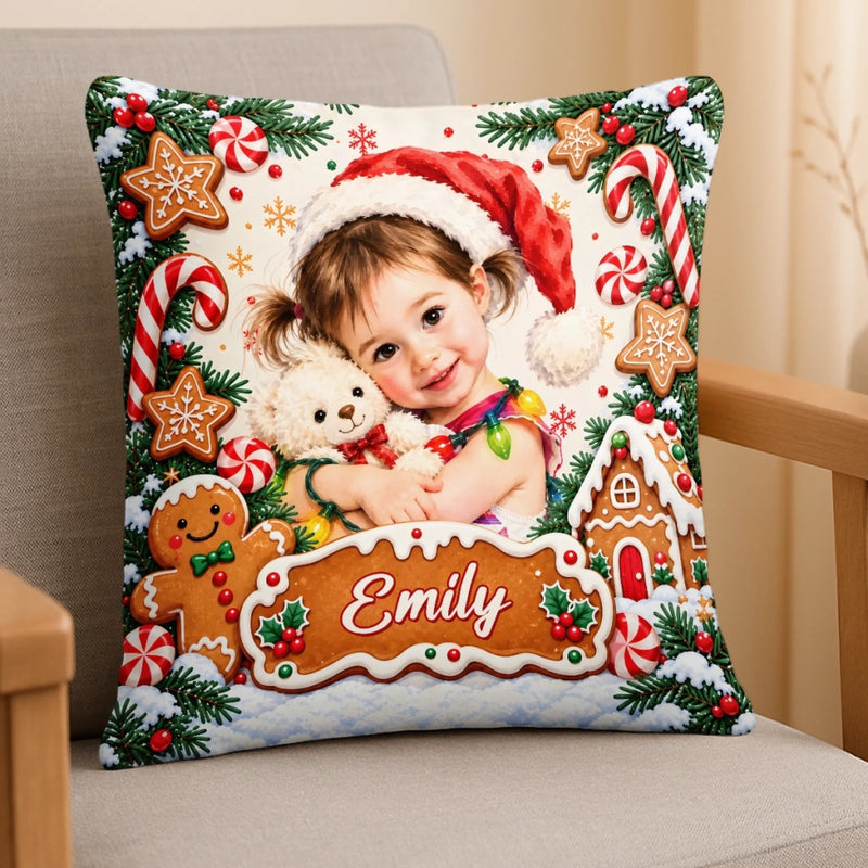 Custom Name Christmas Character Gifts for Kids - Personalized Photo Pillow