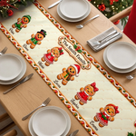 Custom Name Christmas Gingerbread Family Gifts - Personalized Table Runner