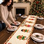 Custom Name Christmas Gingerbread Family Gifts - Personalized Table Runner