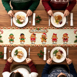 Custom Name Christmas Gingerbread Family Gifts - Personalized Table Runner