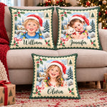 Custom Name Christmas Portrait Gifts for Children - Personalized Photo Pillow