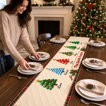 Custom Name Christmas Tree Gathering Decor - Personalized Table Runner