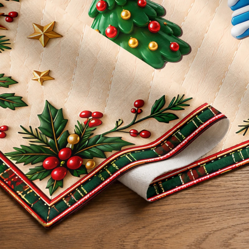 Custom Name Christmas Tree Gathering Decor - Personalized Table Runner