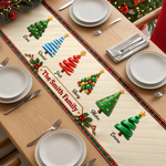 Custom Name Christmas Tree Gathering Decor - Personalized Table Runner