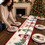 Custom Name Christmas Snowman Family Gifts - Personalized Table Runner